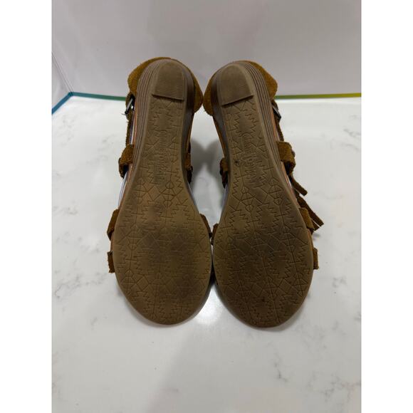 Minnetonka Fringe Brown Leather Sandals Size 7 Excellent Condition - Picture 6 of 9